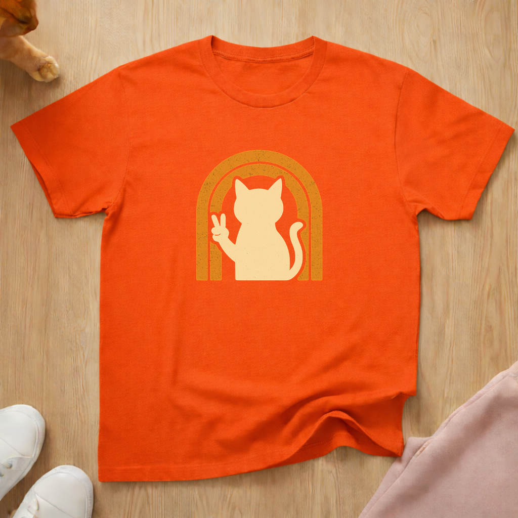 Peace cat T-shirt