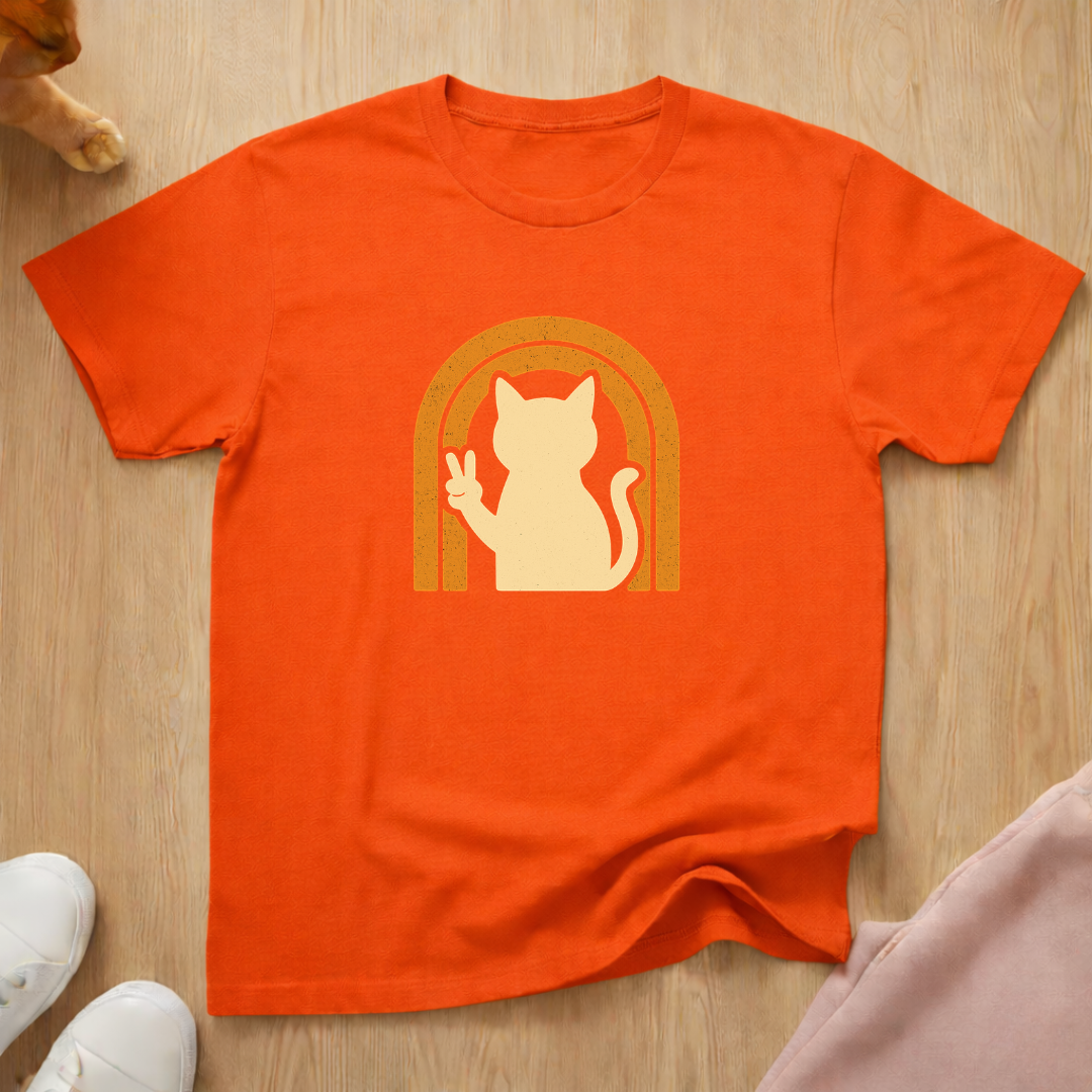 Peace cat T-shirt