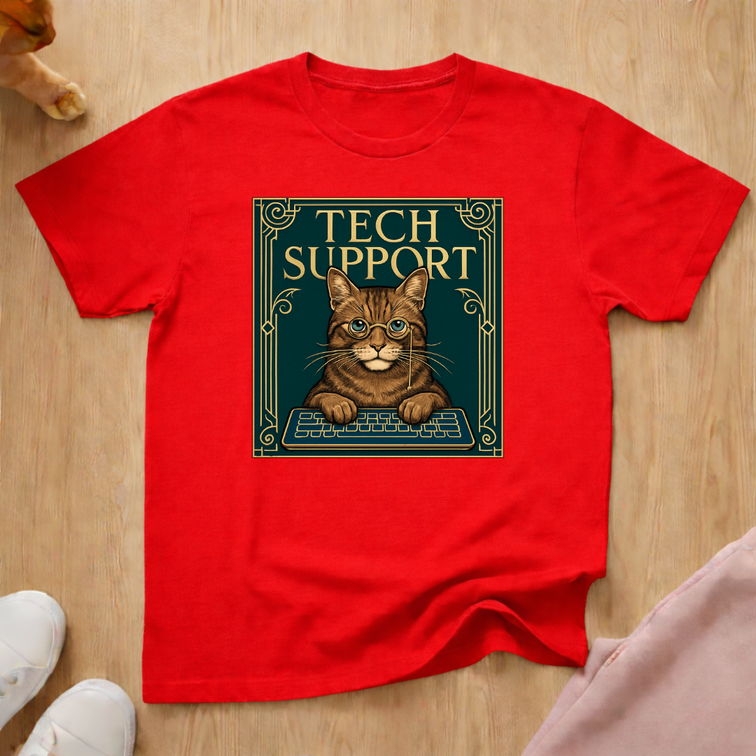 Tech Support Cat T-Shirt