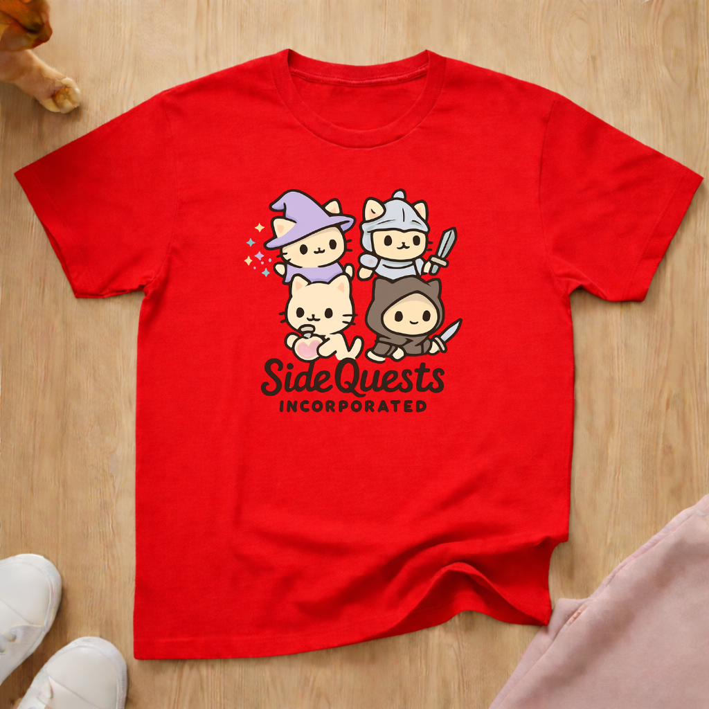 Cute Side Quests cat T-shirt