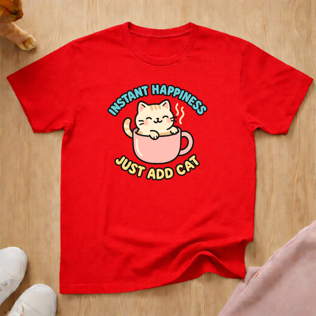 Instant happiness cat T-shirt