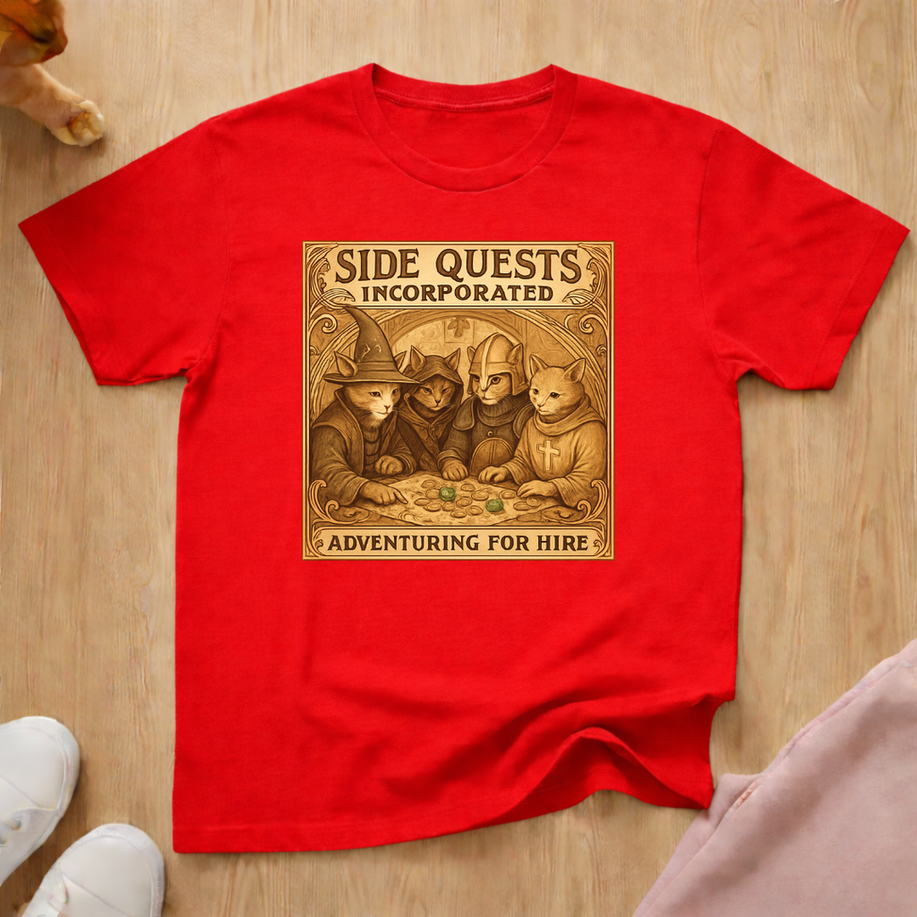 Side Quests cat T-shirt