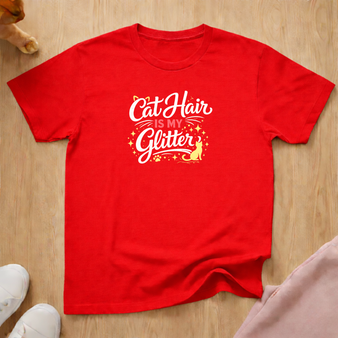 Cat hair is my glitter (dark) T-shirt