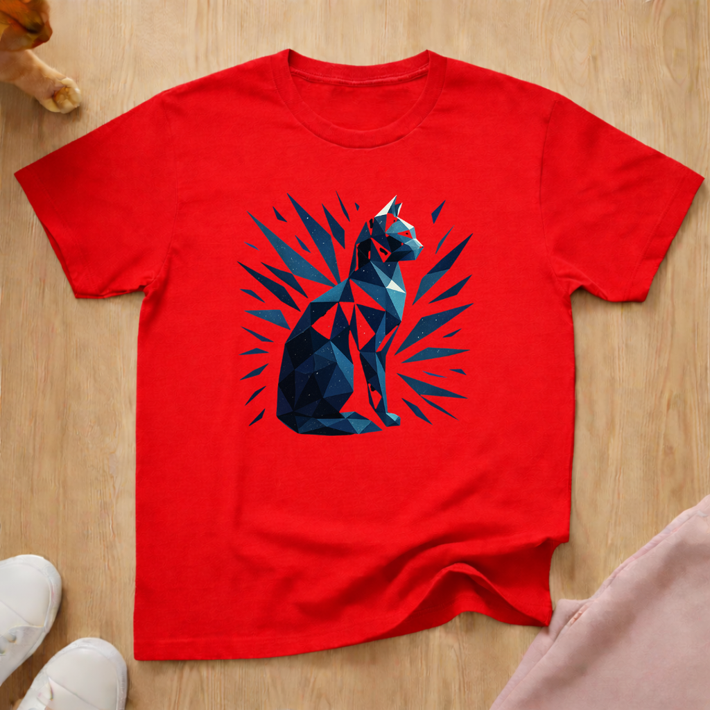 Geometric cat T-shirt