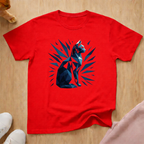 Geometric cat T-shirt