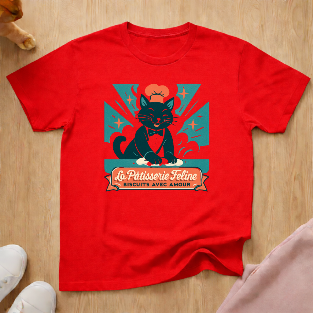 Biscuit making French cat T-shirt