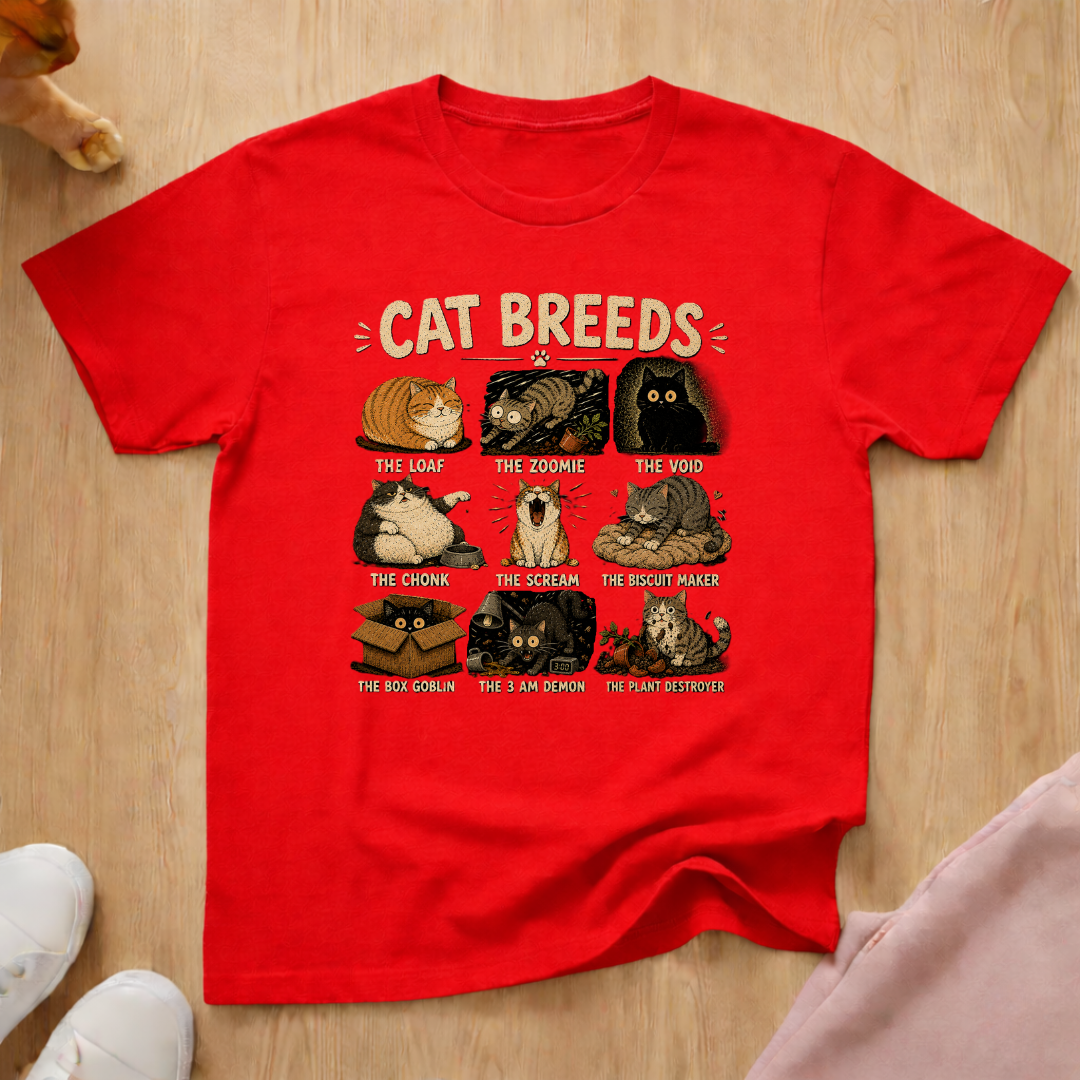 Cat breeds T-shirt