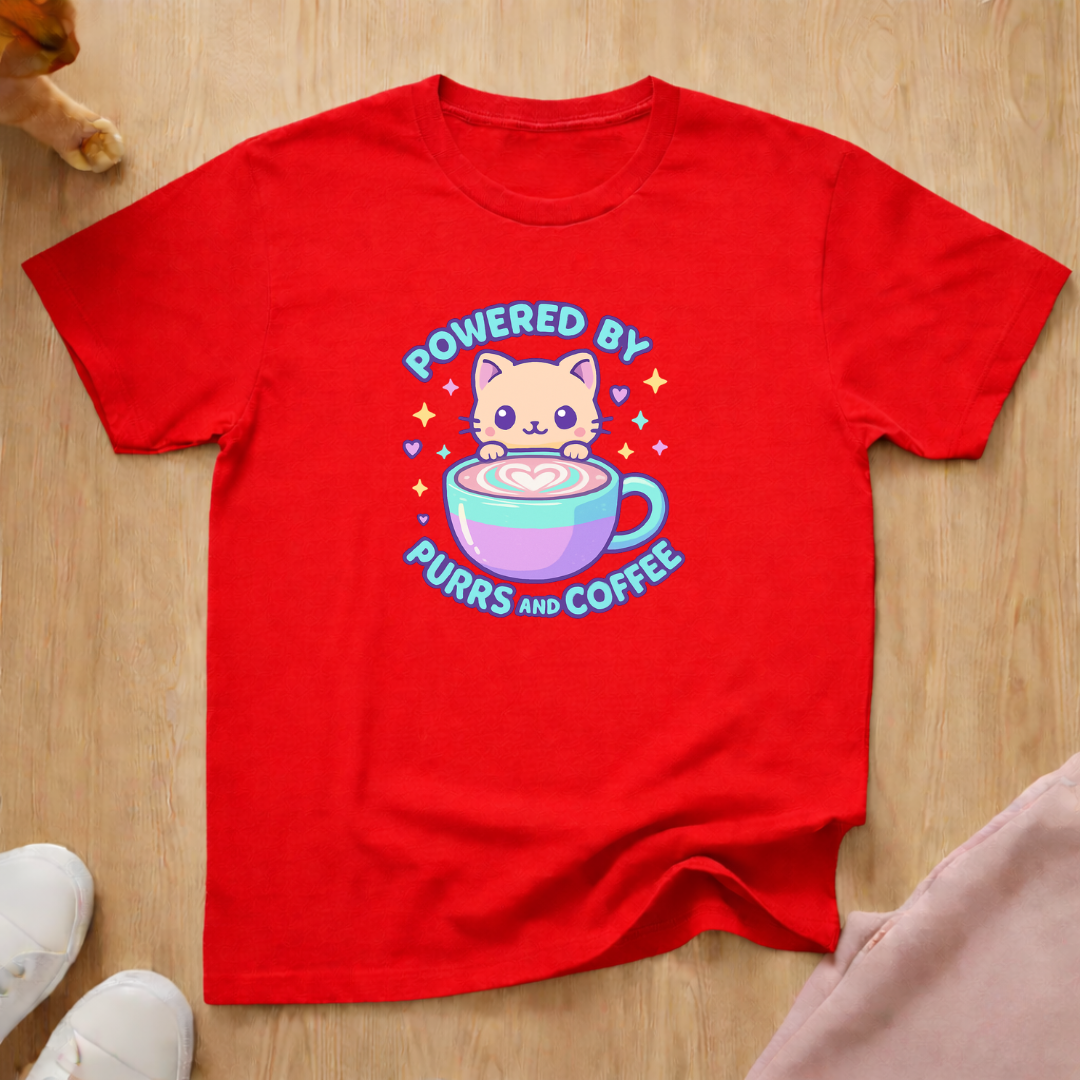 Cute purrs and coffee 2 cat T-shirt