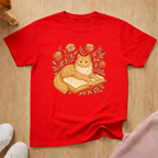 Orange Tabby Book cat T-shirt
