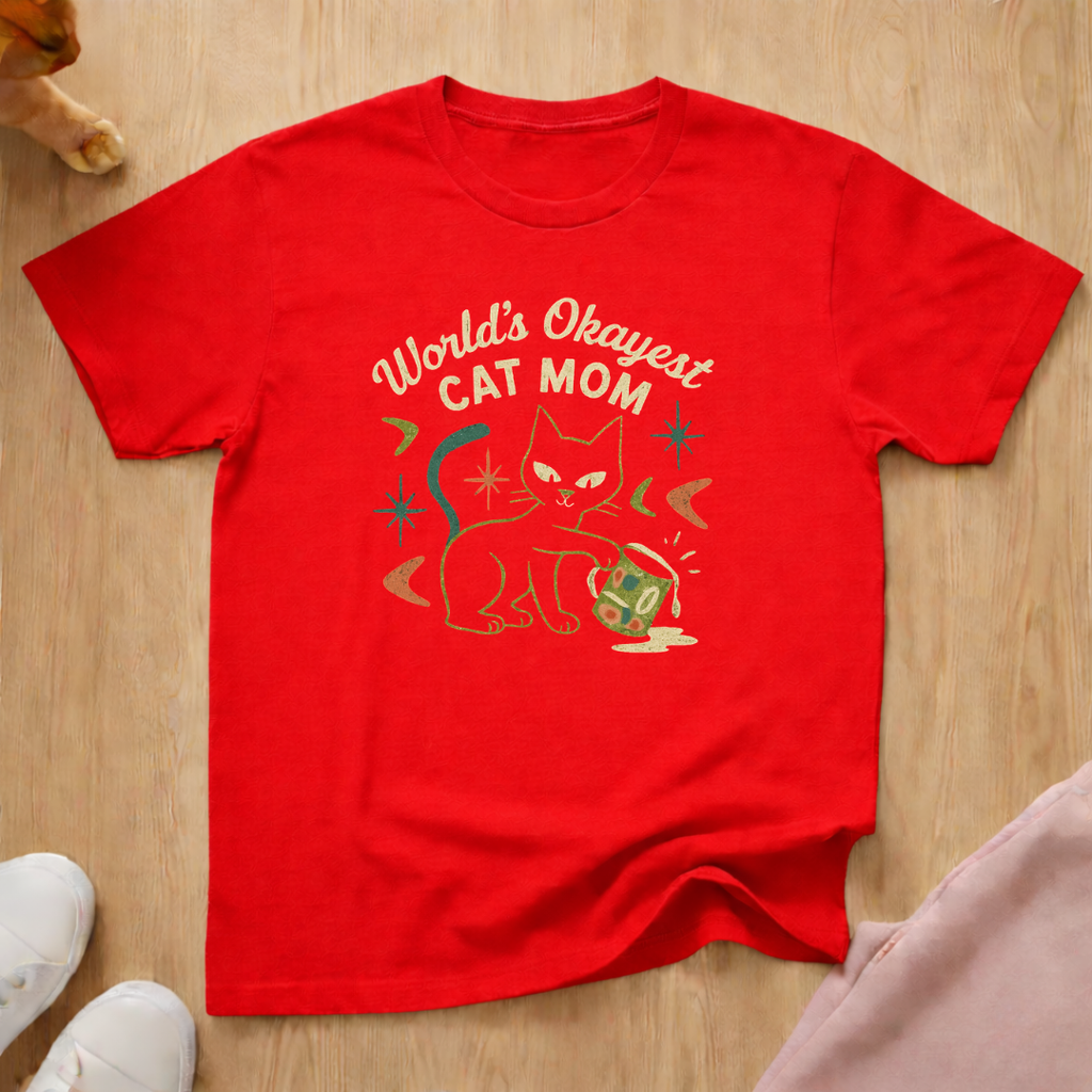 Okayest cat mom cat T-shirt