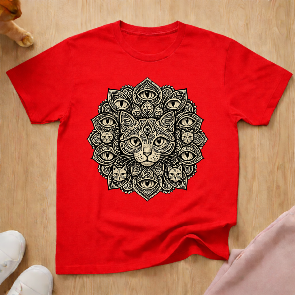 Mandala cat T-shirt