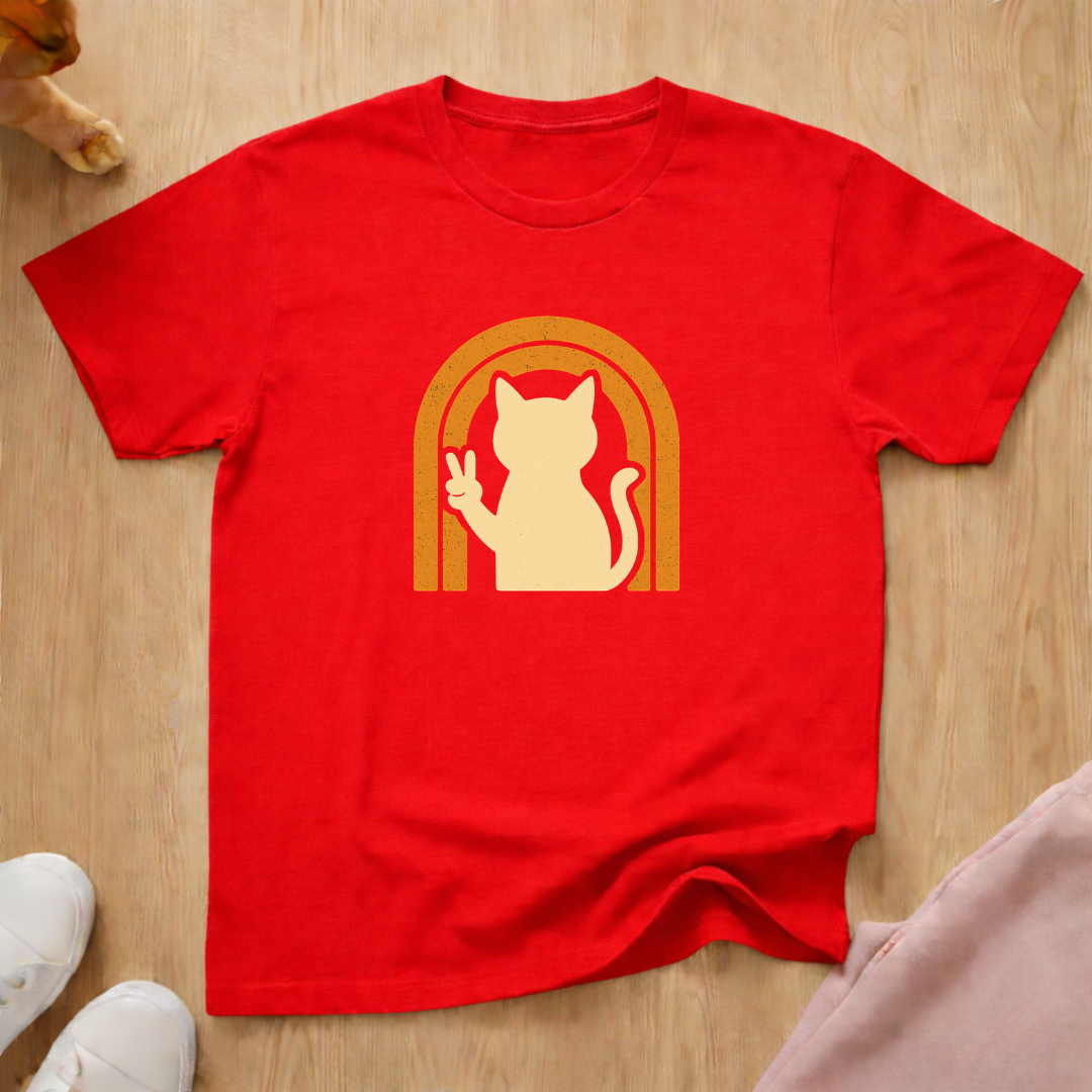 Peace cat T-shirt