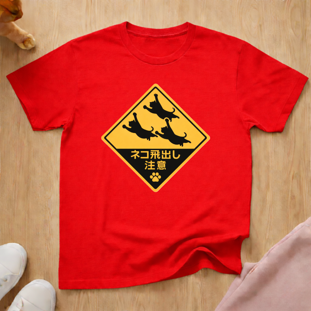 Leaping Cats Sign T-shirt