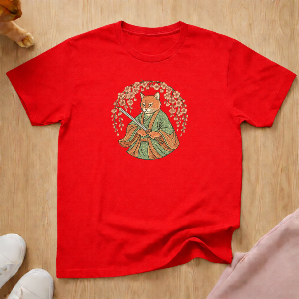 Bushido cat samurai cat T-shirt