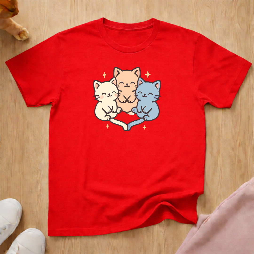 Cute cat tail heart cat T-shirt