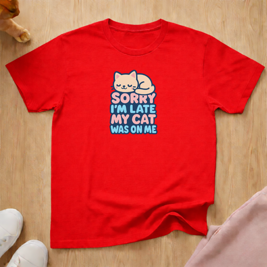 Sorry I'm late cat T-shirt