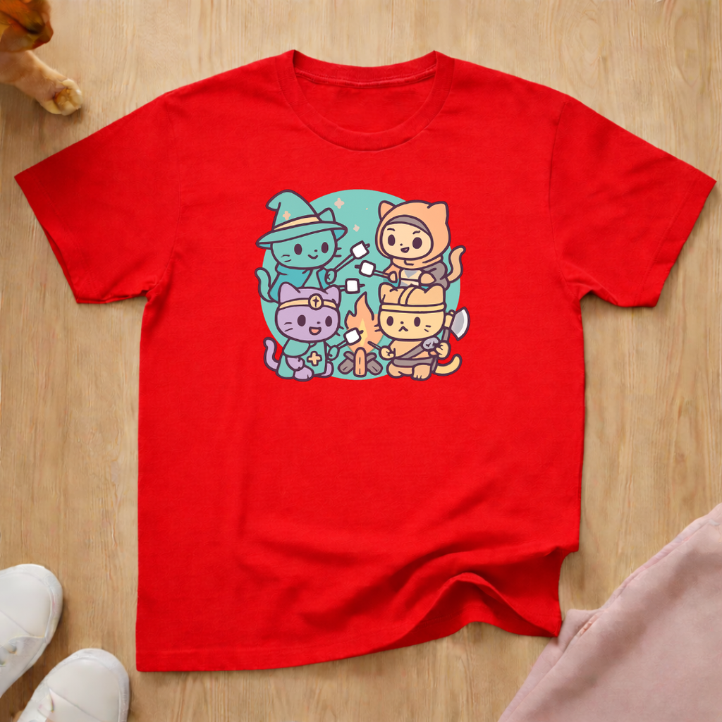 Cute DnD party cat T-shirt