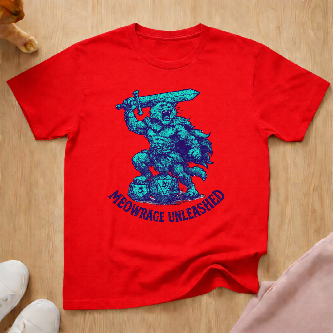 Meow Rage Unleashed cat T-shirt