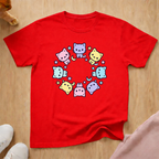 Cute cat circle cat T-shirt