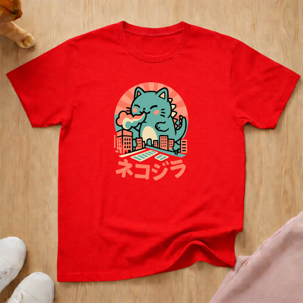 Cute Kaiju cat T-shirt