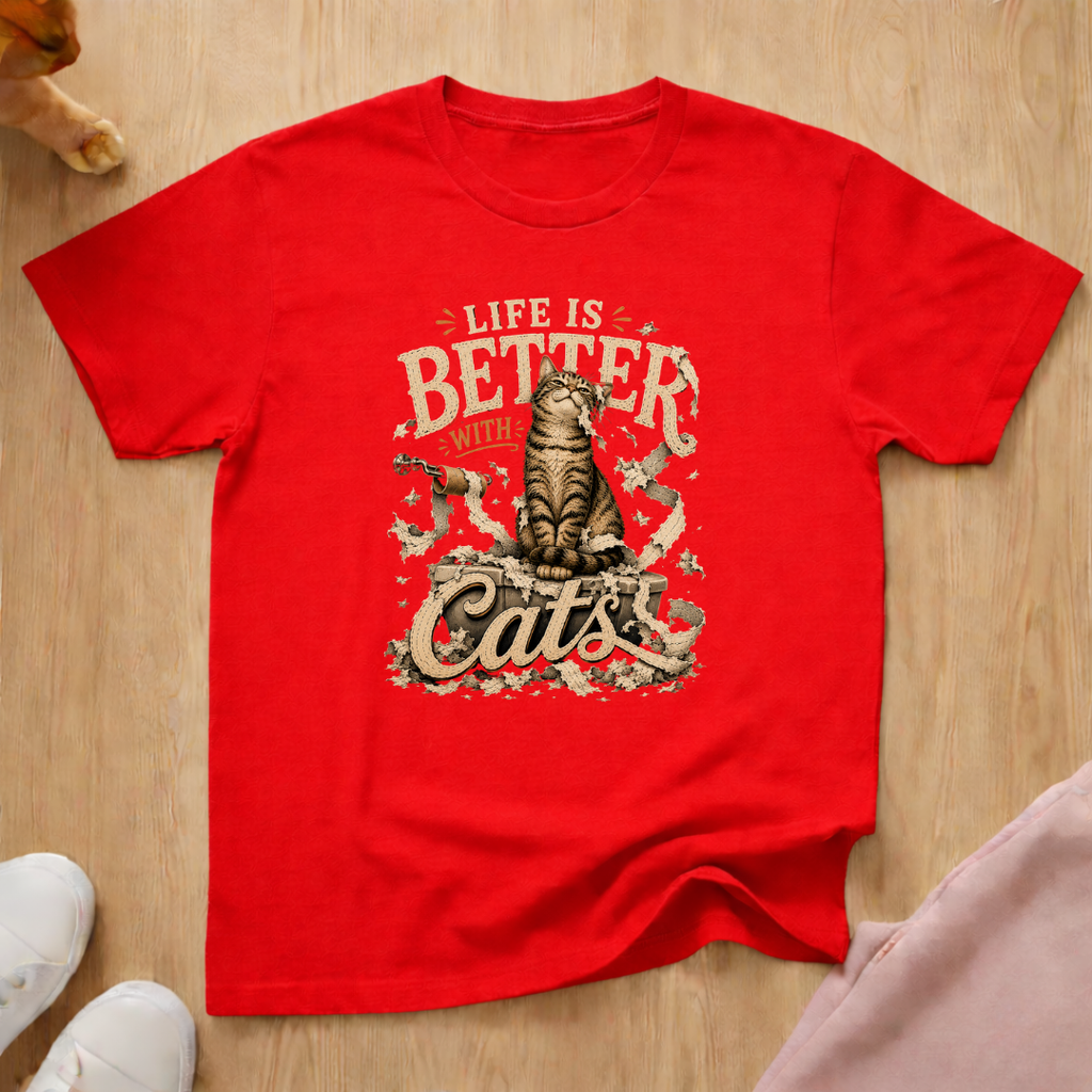 Life is better with cats T-shirt