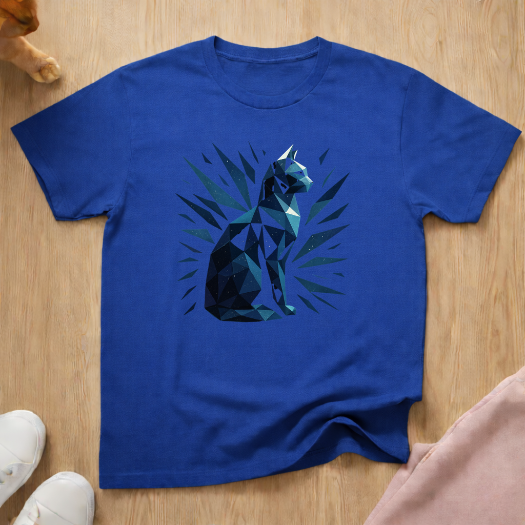 Geometric cat T-shirt