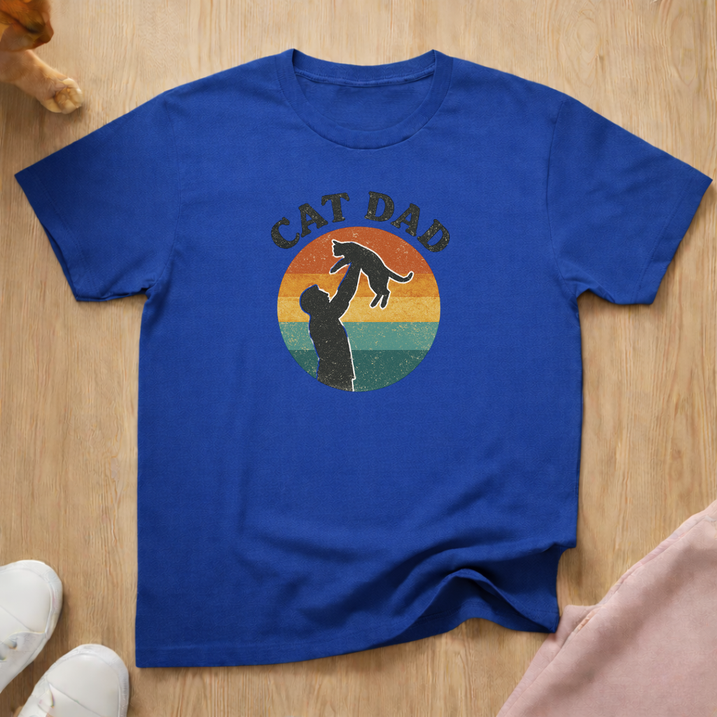 Retro cat dad cat T-shirt