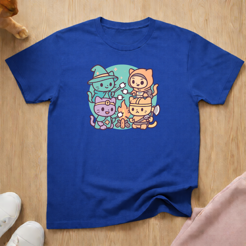 Cute DnD party cat T-shirt