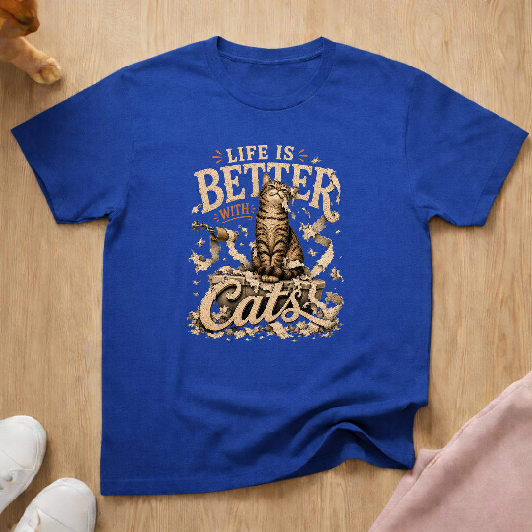 Life is better with cats T-shirt