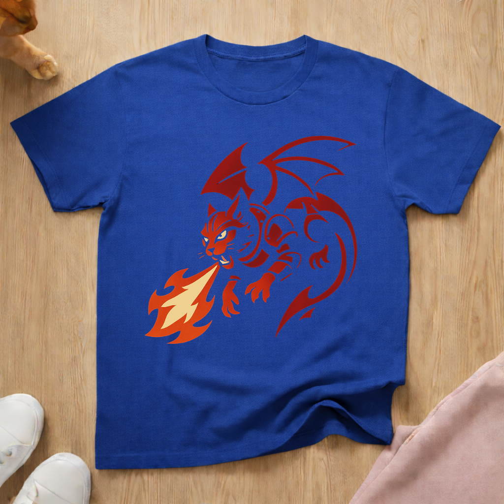 Dragon cat flame cat T-shirt