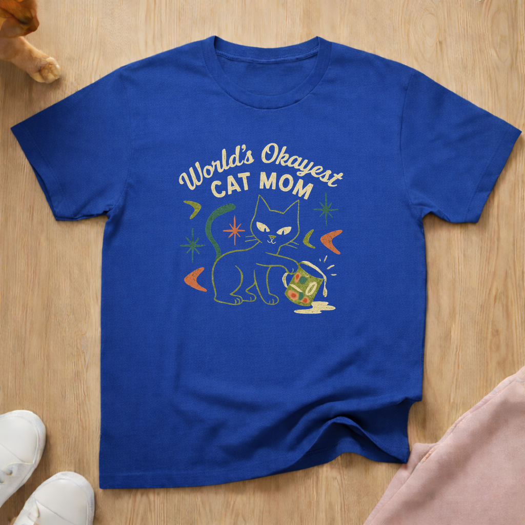 Okayest cat mom cat T-shirt