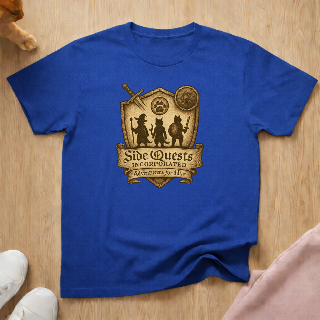 Side Quests 3 cat T-shirt