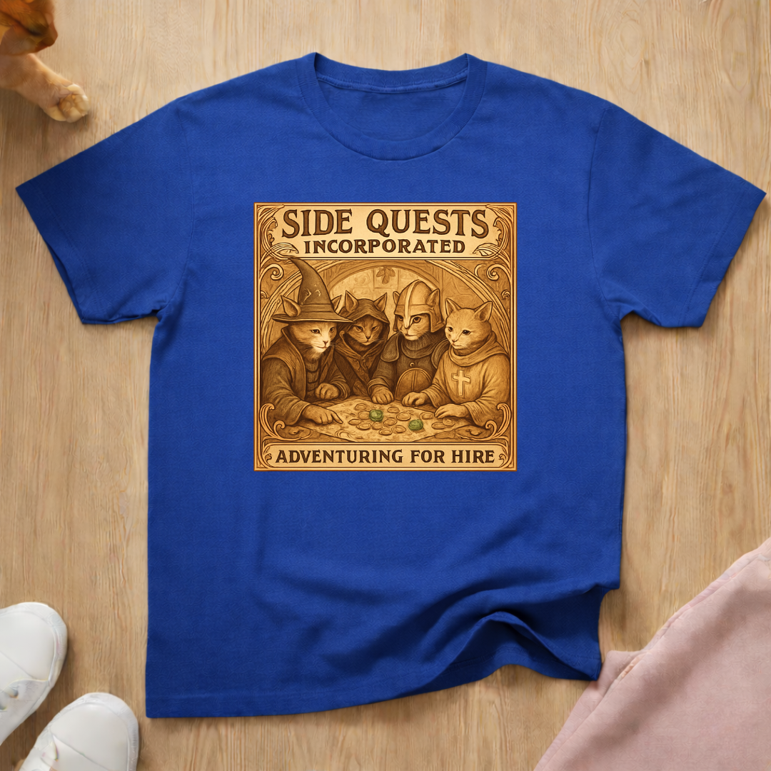 Side Quests cat T-shirt