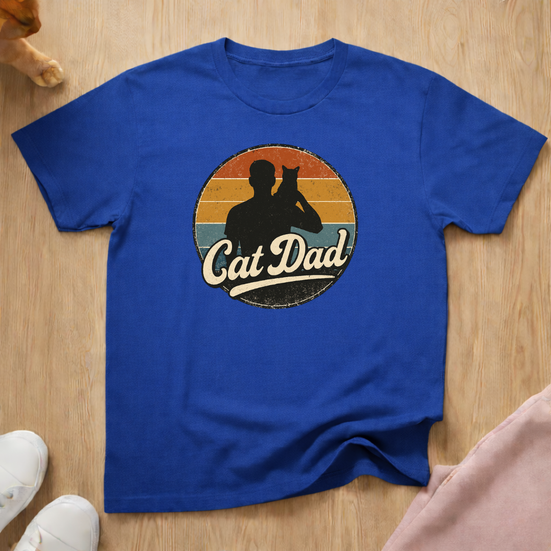 Retro Cat Dad 2 cat T-shirt