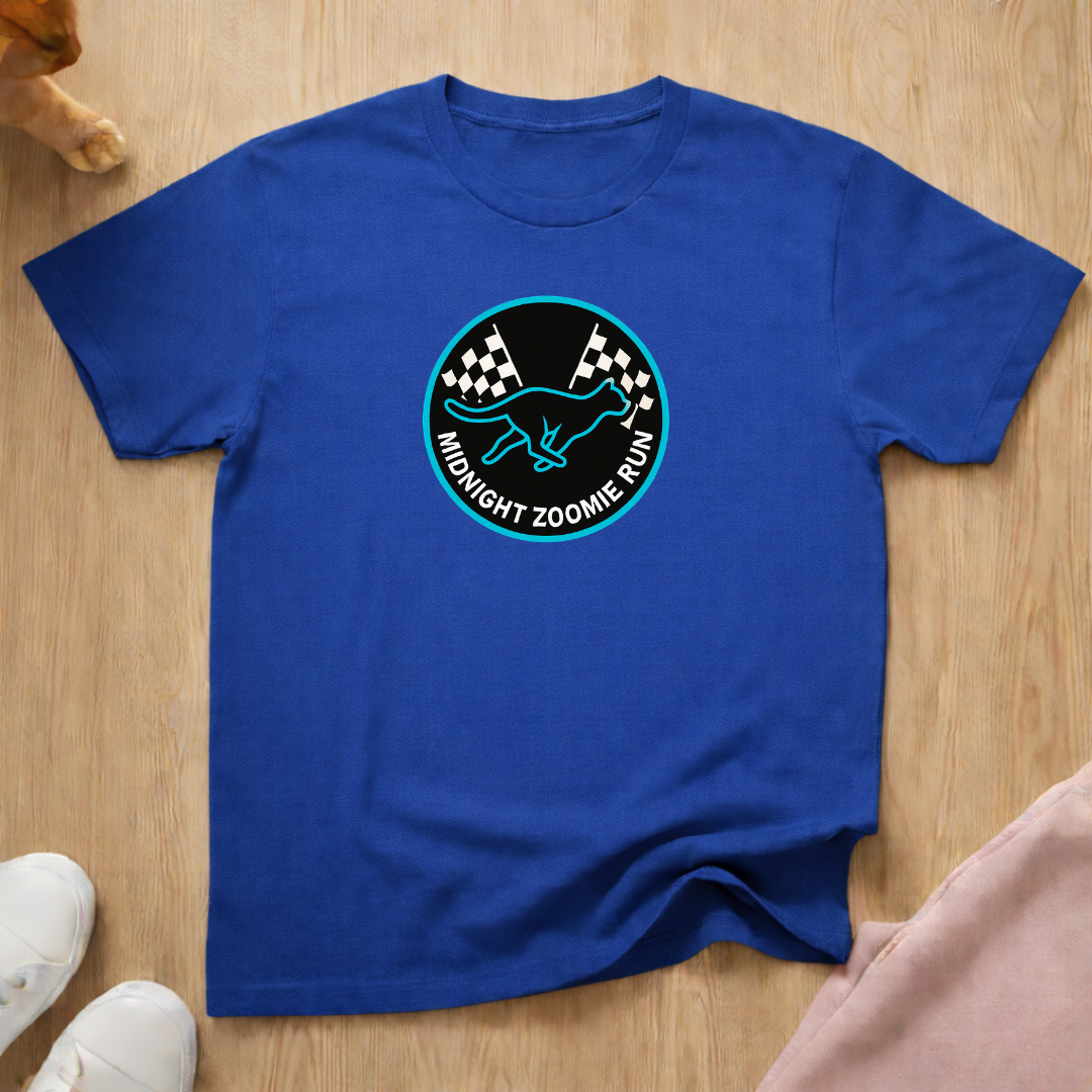 Midnight zoomie run 2 cat T-shirt