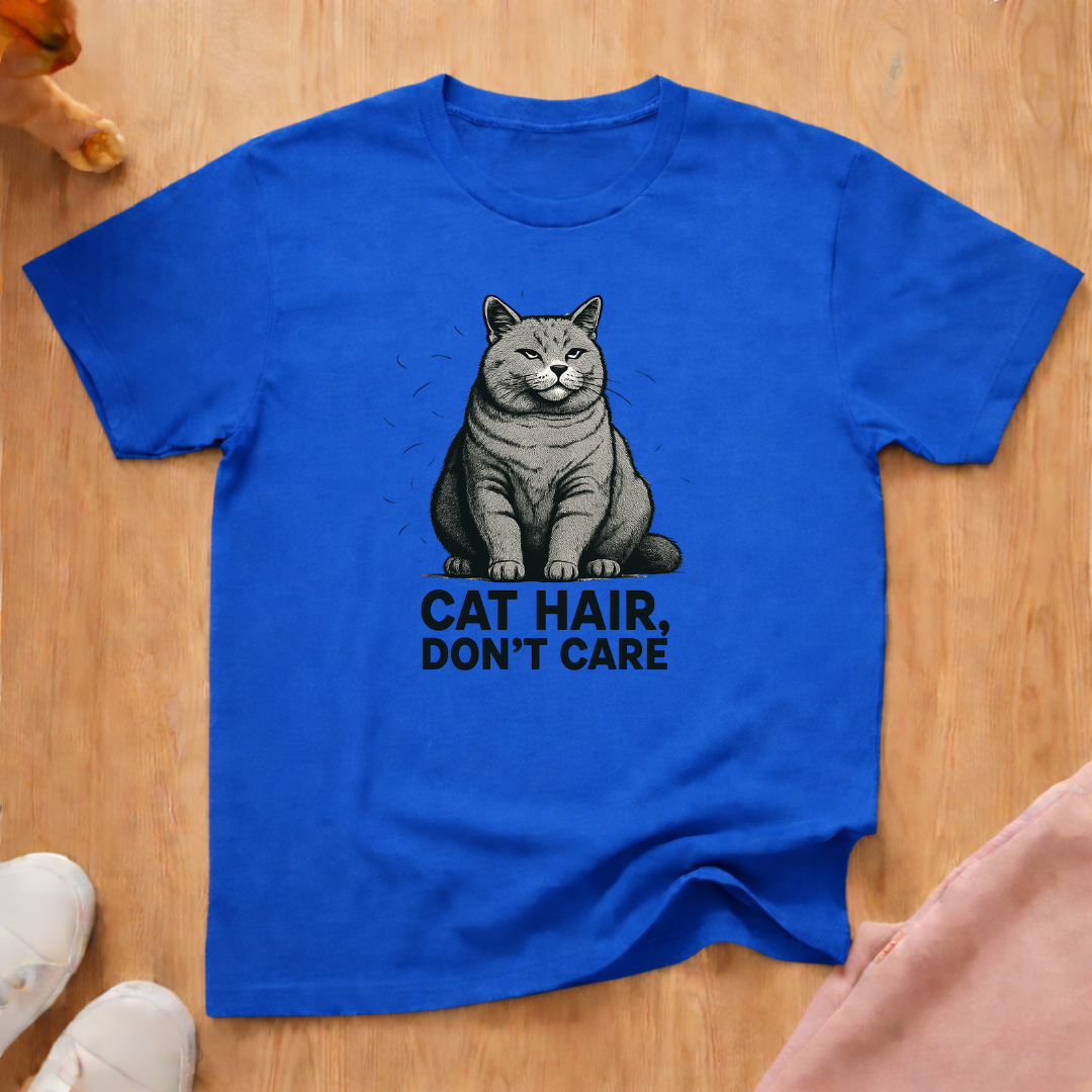 Cat Hair, Don't Care 2 cat T-shirt