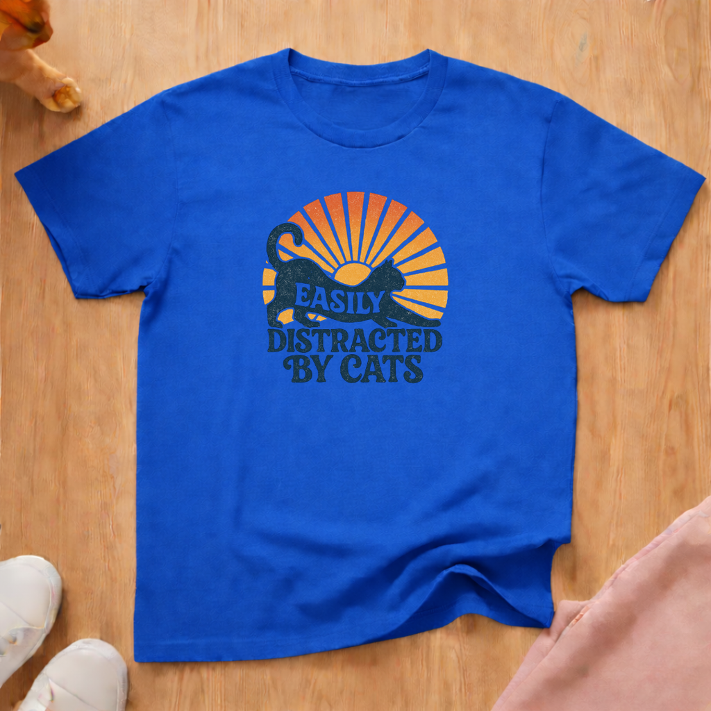 Easily distracted cat T-shirt