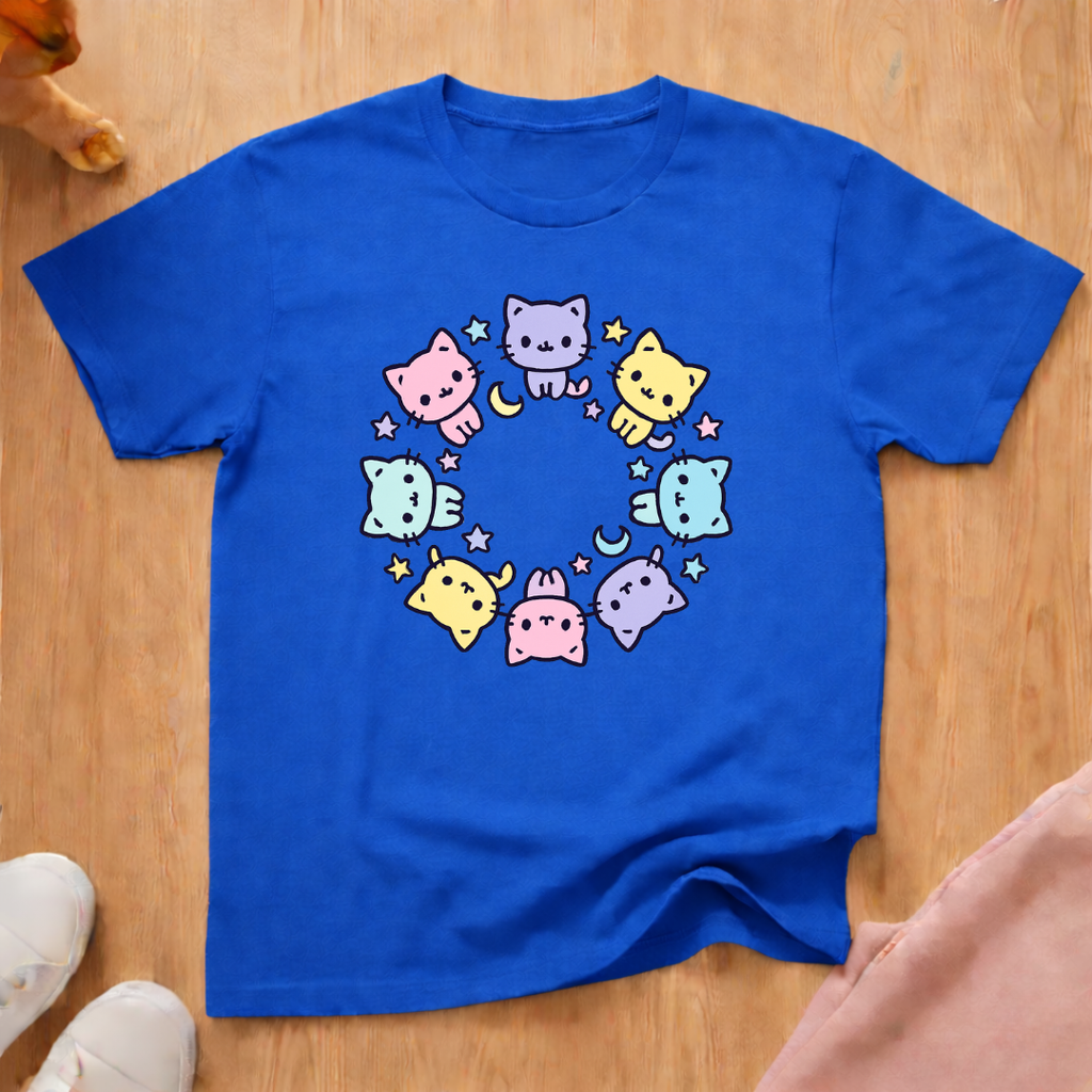 Cute cat circle cat T-shirt