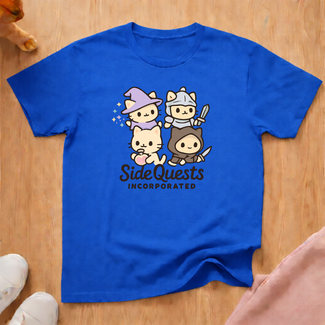 Cute Side Quests cat T-shirt