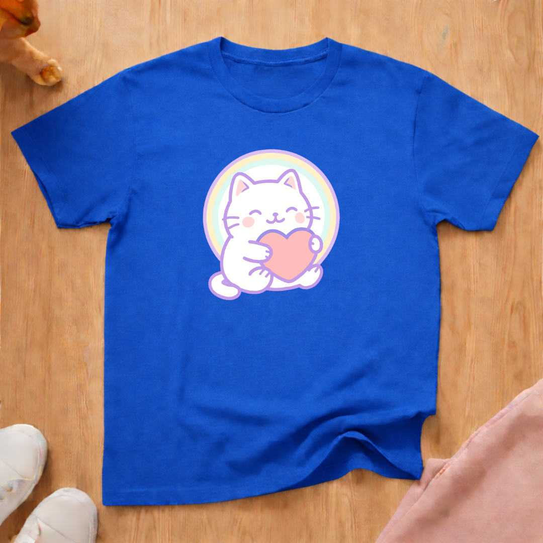 Cute heart cat T-shirt