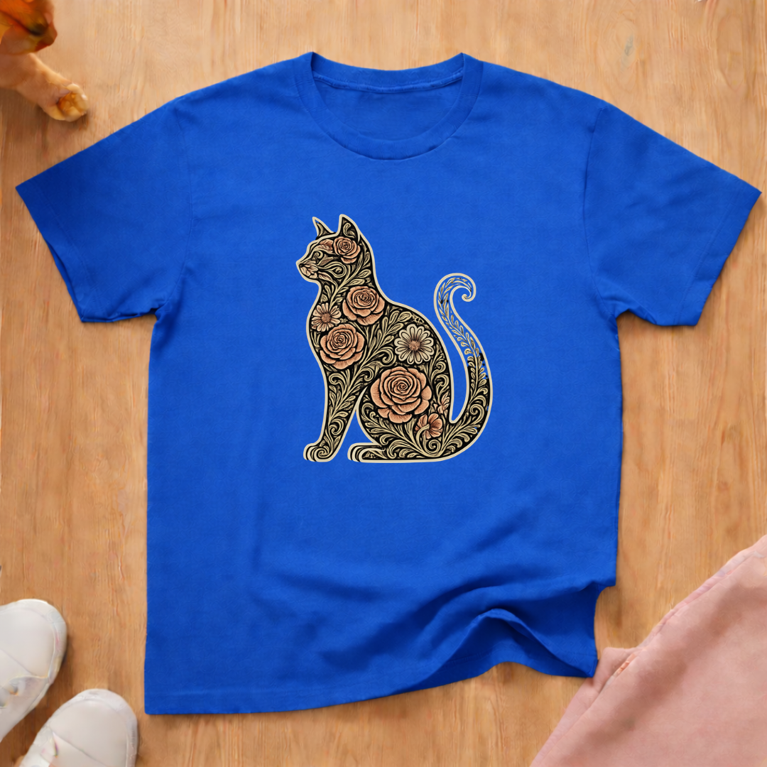 Floral silhouette 3 cat T-shirt
