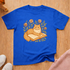 Orange Tabby Book cat T-shirt