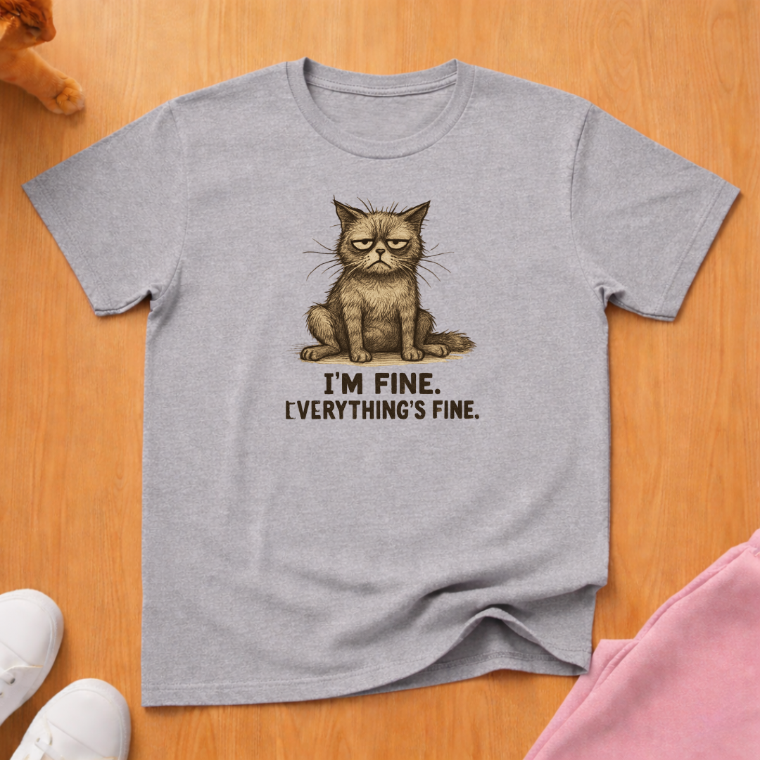I'm Fine cat T-shirt