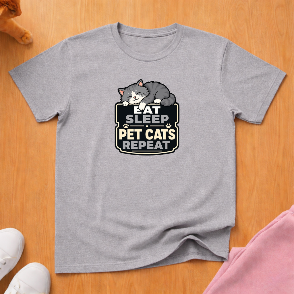 Eat sleep pet cats T-shirt