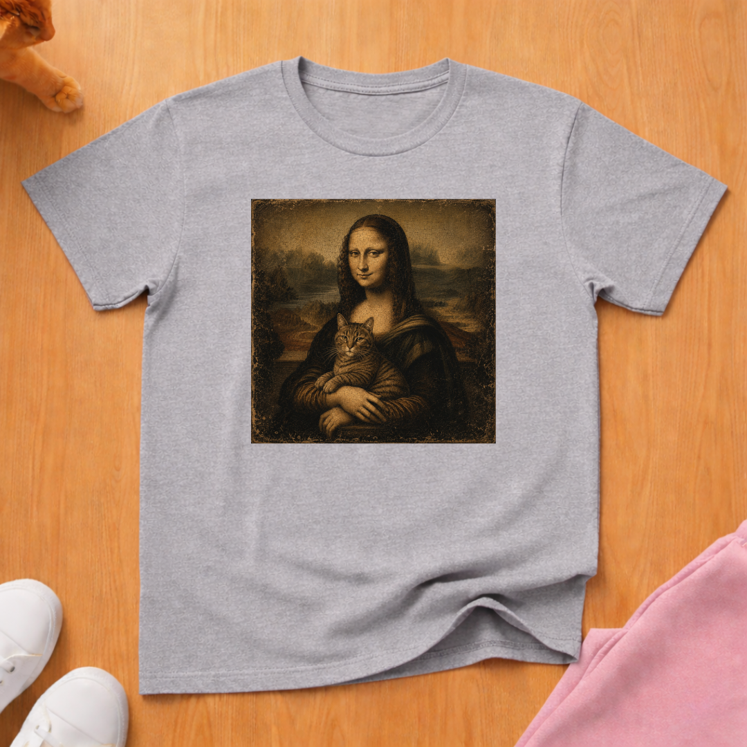 Mona Lisa Cat T-shirt