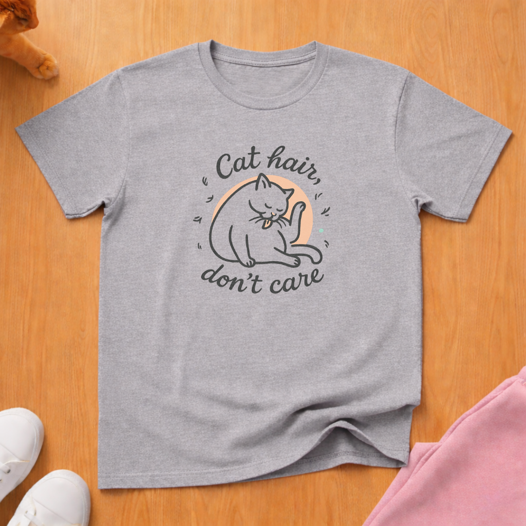 Cat Hair, Don't Care cat T-shirt