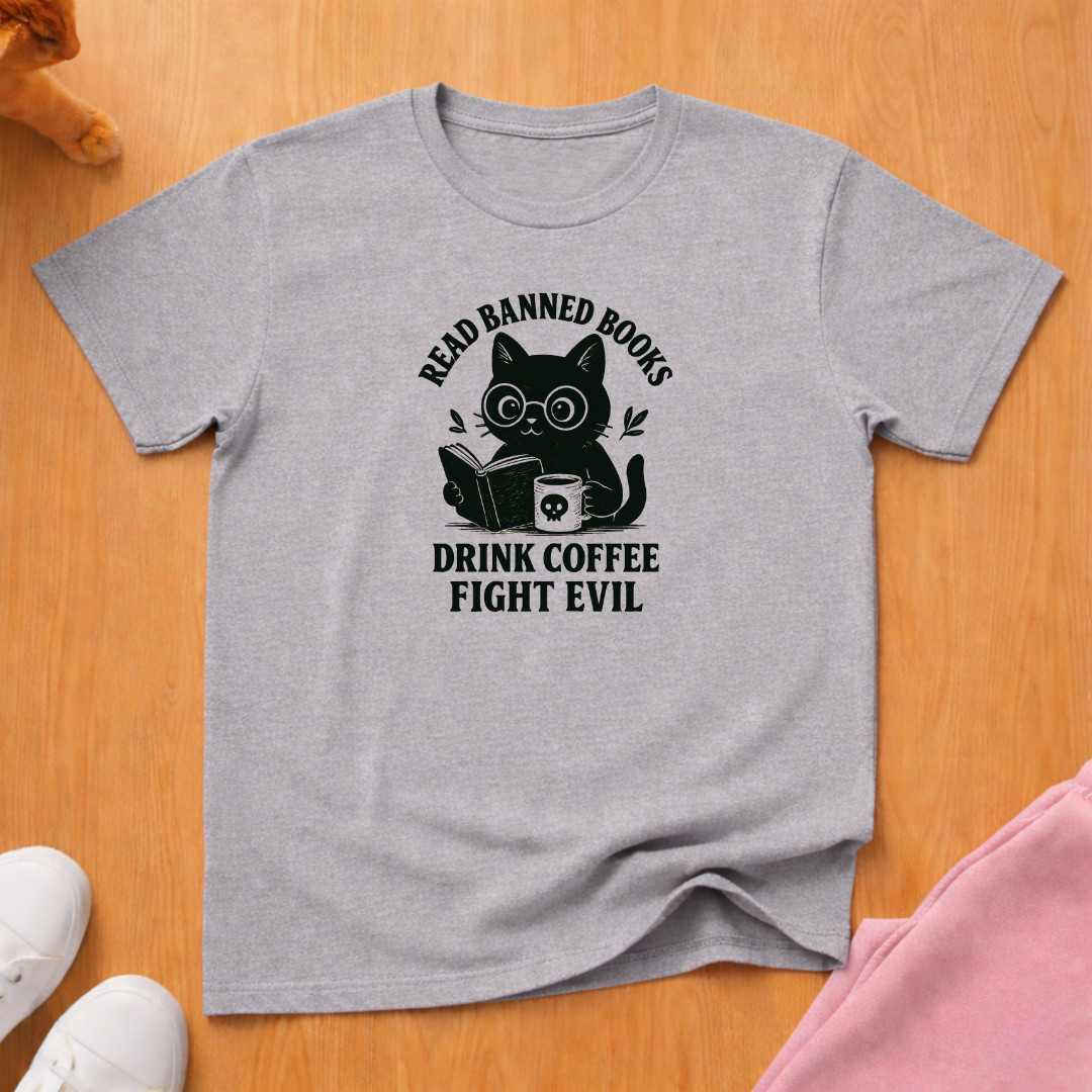 Read banned books cat T-shirt