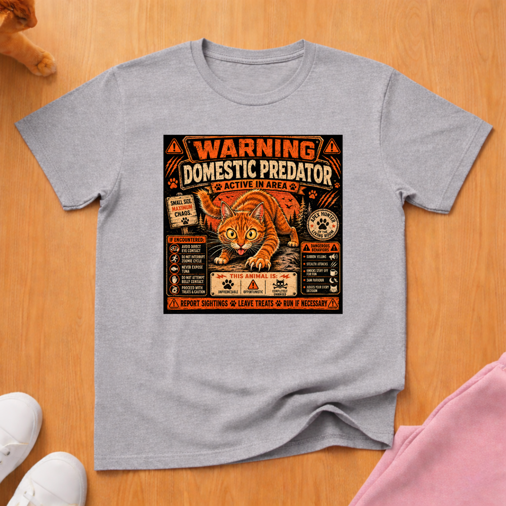 Warning domestic predator T-shirt