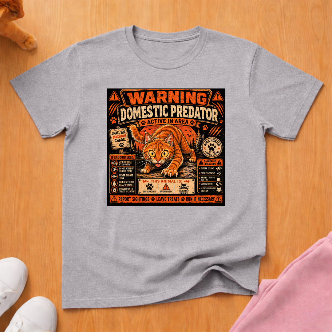 Warning domestic predator T-shirt