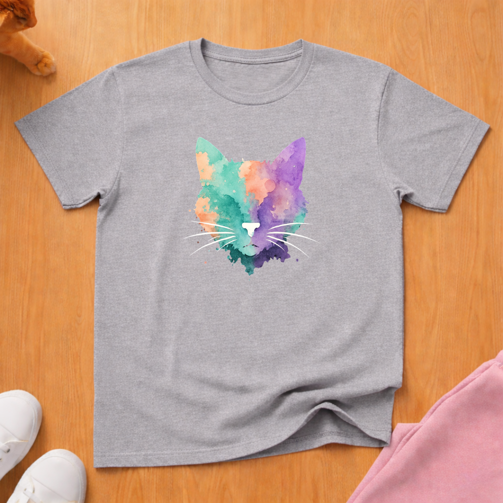 Watercolor cat T-shirt